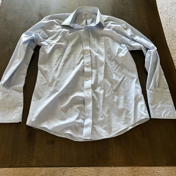Brooks brothers light blue French cuff long sleeve dress shirt button down - Picture 3 of 9